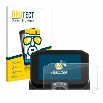 Front side of a product packaging with the brand logo BROTECT. Next to it is the device Honda Hornet CB 750 2024 shown with th