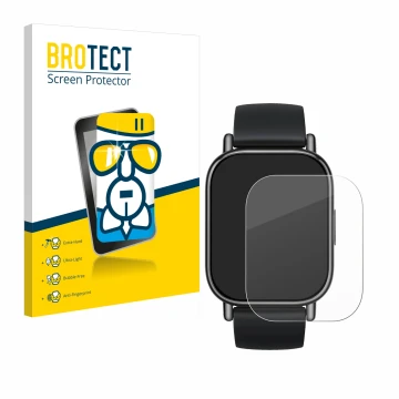 Front side of a product packaging with the brand logo BROTECT. Next to it is the device Xiaomi Redmi Watch 5 Lite shown with t