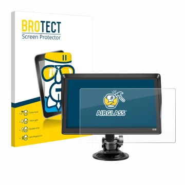 Front side of a product packaging with the brand logo BROTECT. Next to it is the device Xgody X10 9