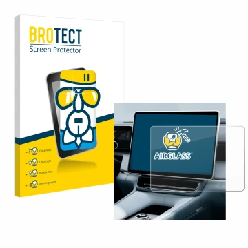Front side of a product packaging with the brand logo BROTECT. Next to it is the device Polestar 4 2025 shown with the corresp
