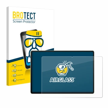 Front side of a product packaging with the brand logo BROTECT. Next to it is the device Huawei MatePad 12 X 2024 shown with th