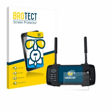 Front side of a product packaging with the brand logo BROTECT. Next to it is the device Toslon XR500 shown with the correspond