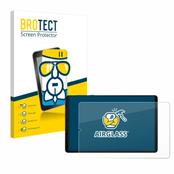 Front side of a product packaging with the brand logo BROTECT. Next to it is the device Lenovo Legion Y700 (2024) shown with t