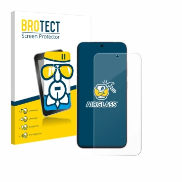Front side of a product packaging with the brand logo BROTECT. Next to it is the device Vivo X200 Pro mini shown with the corr