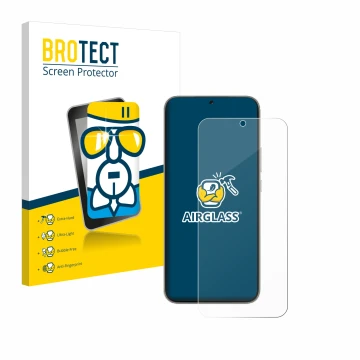 Front side of a product packaging with the brand logo BROTECT. Next to it is the device Huawei Nova 13 shown with the correspo