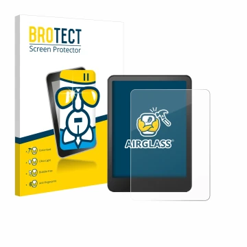 Front side of a product packaging with the brand logo BROTECT. Next to it is the device Amazon Kindle Colorsoft Signature Edit