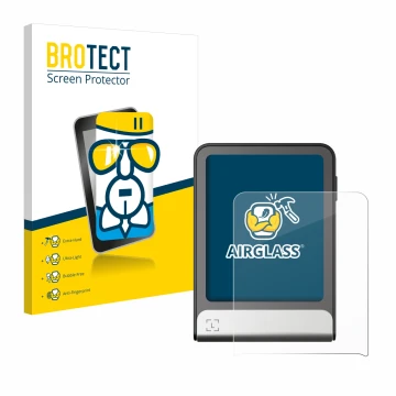 Front side of a product packaging with the brand logo BROTECT. Next to it is the device Ledger Flex shown with the correspondi
