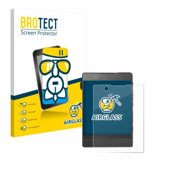 Front side of a product packaging with the brand logo BROTECT. Next to it is the device Light Phone 3 shown with the correspon
