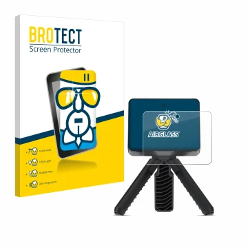 Front side of a product packaging with the brand logo BROTECT. Next to it is the device Garmin Approach R10 shown with the cor