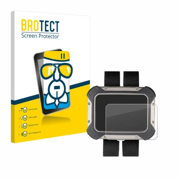 Front side of a product packaging with the brand logo BROTECT. Next to it is the device Apeks DSX shown with the corresponding