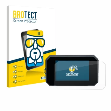 Front side of a product packaging with the brand logo BROTECT. Next to it is the device Suzuki GSX-8S 2024 shown with the corr