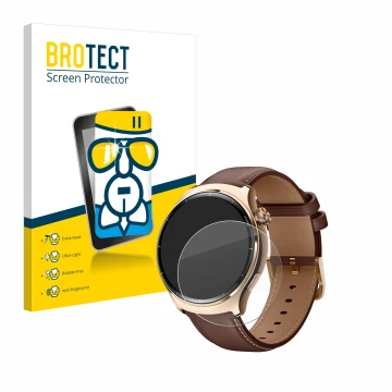 Front side of a product packaging with the brand logo BROTECT. Next to it is the device Xiaomi Mibro Lite 3 Pro shown with the