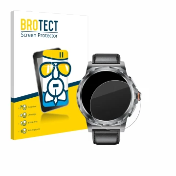 Front side of a product packaging with the brand logo BROTECT. Next to it is the device LIGE SML6-R-E 1.43