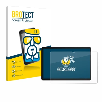 Front side of a product packaging with the brand logo BROTECT. Next to it is the device Chuwi Hi10 X1 shown with the correspon