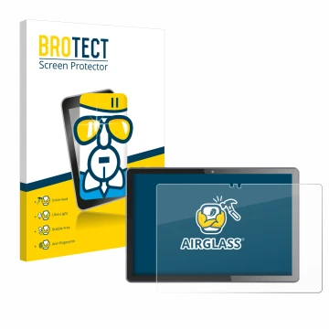 Front side of a product packaging with the brand logo BROTECT. Next to it is the device VALE V10E-LTE shown with the correspon