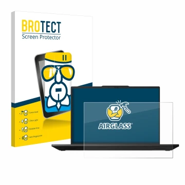 Front side of a product packaging with the brand logo BROTECT. Next to it is the device Lenovo ThinkPad P14s Gen 5 14.5