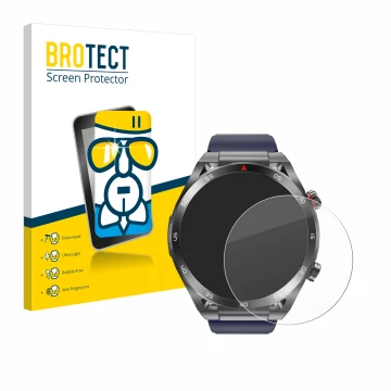 Front side of a product packaging with the brand logo BROTECT. Next to it is the device Kardena Care One 2 shown with the corr