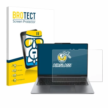 Front side of a product packaging with the brand logo BROTECT. Next to it is the device Lenovo ThinkPad X9 15 Aura Edition 15