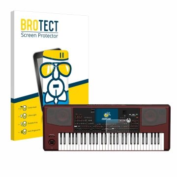 Front side of a product packaging with the brand logo BROTECT. Next to it is the device KORG Pa700 shown with the correspondin