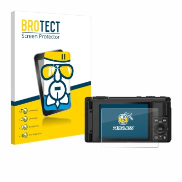 Front side of a product packaging with the brand logo BROTECT. Next to it is the device Yashica City 200 shown with the corres