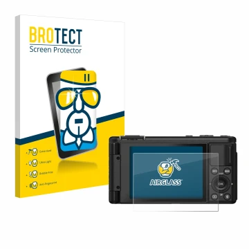Front side of a product packaging with the brand logo BROTECT. Next to it is the device Yashica City 100 shown with the corres