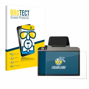 Front side of a product packaging with the brand logo BROTECT. Next to it is the device Sunmi D3 Mini shown with the correspon