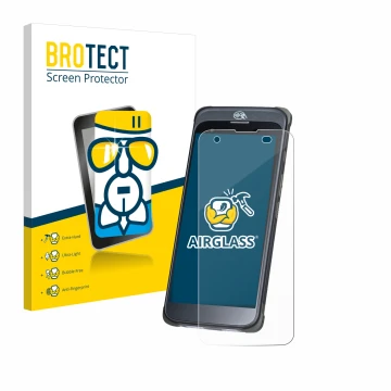 Front side of a product packaging with the brand logo BROTECT. Next to it is the device Orderman 10 shown with the correspondi