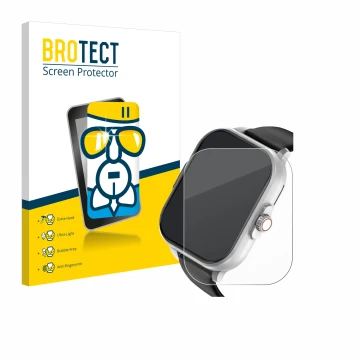 Front side of a product packaging with the brand logo BROTECT. Next to it is the device YYKY E02 2.01