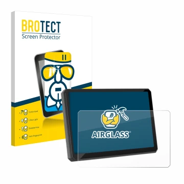 Front side of a product packaging with the brand logo BROTECT. Next to it is the device Carpuride W502BS 5