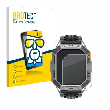 Front side of a product packaging with the brand logo BROTECT. Next to it is the device Stahlgear Thor 2.0 shown with the corr