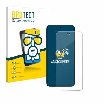 Front side of a product packaging with the brand logo BROTECT. Next to it is the device ZTE Blade V70 shown with the correspon