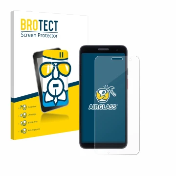 Front side of a product packaging with the brand logo BROTECT. Next to it is the device Honeywell CT37 shown with the correspo
