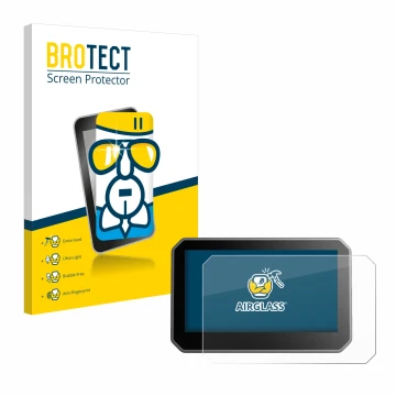 Front side of a product packaging with the brand logo BROTECT. Next to it is the device Elegoo Centauri Carbon 4,3