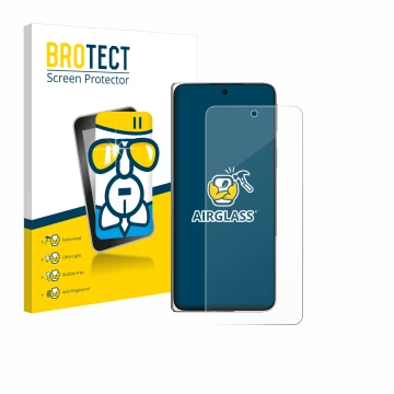 Front side of a product packaging with the brand logo BROTECT. Next to it is the device Oppo Find N5 shown with the correspond