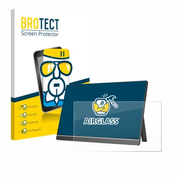 Front side of a product packaging with the brand logo BROTECT. Next to it is the device Arzopa Z1RC 16