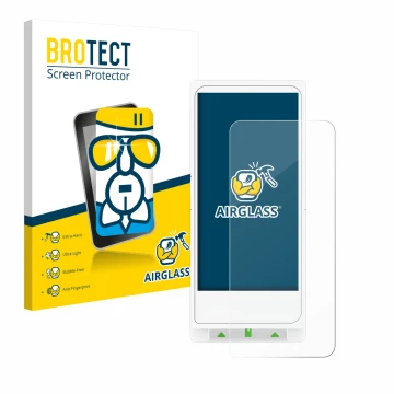 Front side of a product packaging with the brand logo BROTECT. Next to it is the device Clover Flex shown with the correspondi