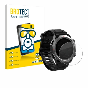 Front side of a product packaging with the brand logo BROTECT. Next to it is the device Atheewon S10 1.39