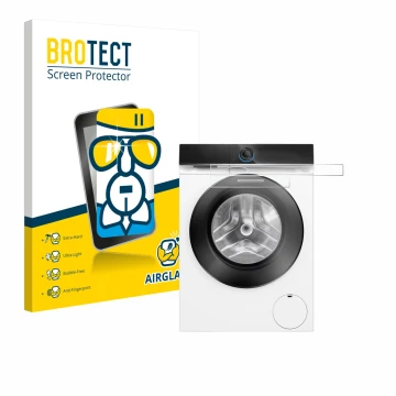 Front side of a product packaging with the brand logo BROTECT. Next to it is the device Siemens WG56B2041 IQ700 Touchdisplay s
