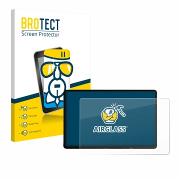 Front side of a product packaging with the brand logo BROTECT. Next to it is the device YoloLiv YoloBox Extreme shown with the