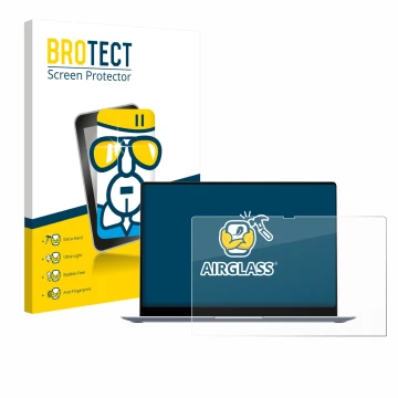 Front side of a product packaging with the brand logo BROTECT. Next to it is the device Samsung Galaxy Book4 15.6