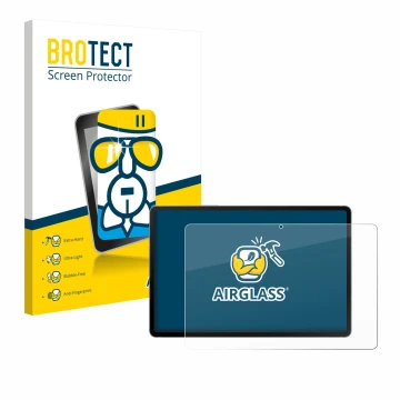 Front side of a product packaging with the brand logo BROTECT. Next to it is the device Samsung Galaxy Tab S10 FE 5G shown wit