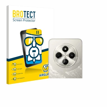 Front side of a product packaging with the brand logo BROTECT. Next to it is the device Xiaomi Poco C75 (ONLY Camera Lens) sho