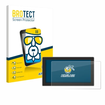 Front side of a product packaging with the brand logo BROTECT. Next to it is the device Cupra Tavascan 15