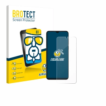 Front side of a product packaging with the brand logo BROTECT. Next to it is the device ZTE Nubia Neo shown with the correspon