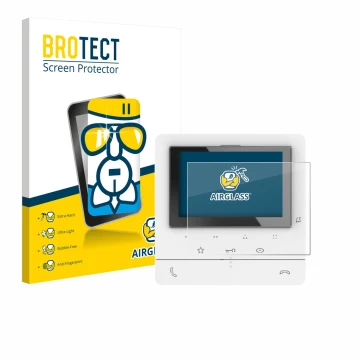 Front side of a product packaging with the brand logo BROTECT. Next to it is the device Biticino 344672 shown with the corresp