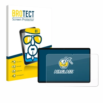 Front side of a product packaging with the brand logo BROTECT. Next to it is the device Meberry M8 shown with the correspondin