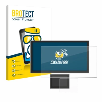 Front side of a product packaging with the brand logo BROTECT. Next to it is the device Icom IC-7760 shown with the correspond