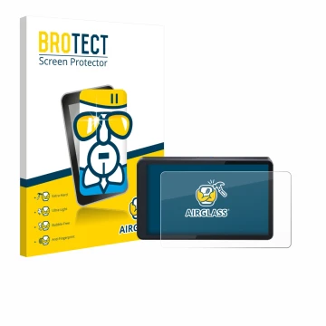 Front side of a product packaging with the brand logo BROTECT. Next to it is the device CARabc DB601 shown with the correspond