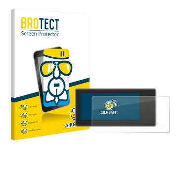 Front side of a product packaging with the brand logo BROTECT. Next to it is the device Acta Berg Radio shown with the corresp