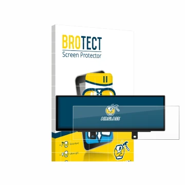 Front side of a product packaging with the brand logo BROTECT. Next to it is the device Xtrons QLB42THNBR shown with the corre